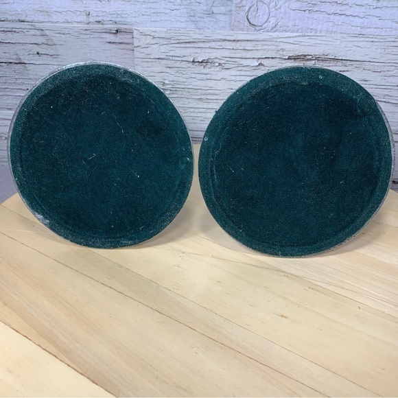 vintage Chrome Art Deco Inspired Tall Candlestick Holder Set Swirled Leg Stand - Picture 10 of 11